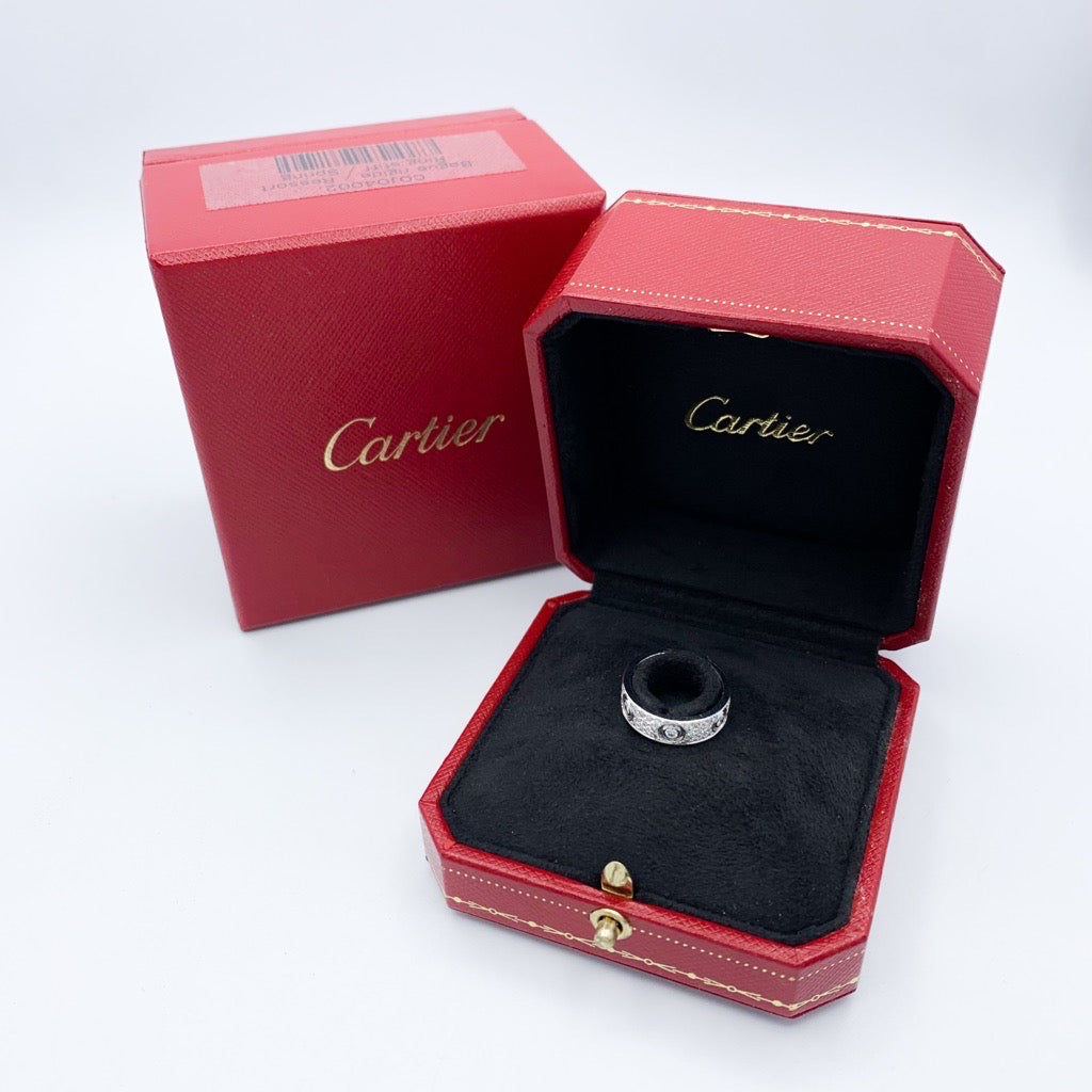 Love Ring Size 8 WG Full Pavé &amp; 6P Screw Diamond