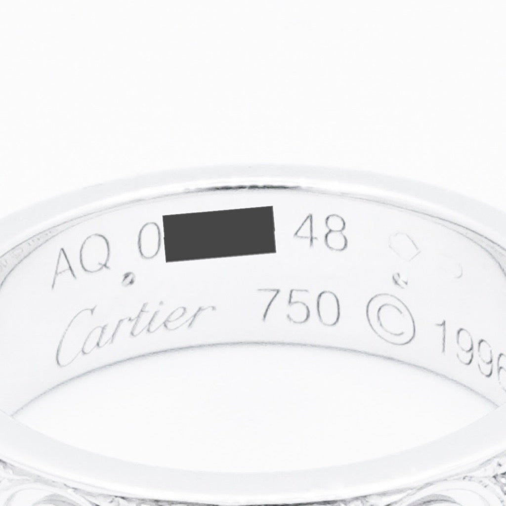 Love Ring Size 8 WG Full Pavé &amp; 6P Screw Diamond