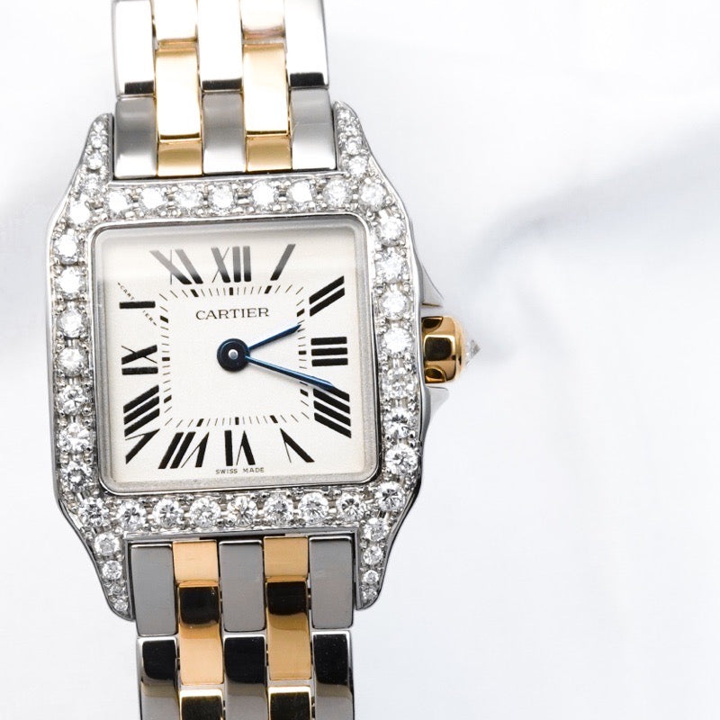 Santos de Cartier SM Two-tone Diamond 