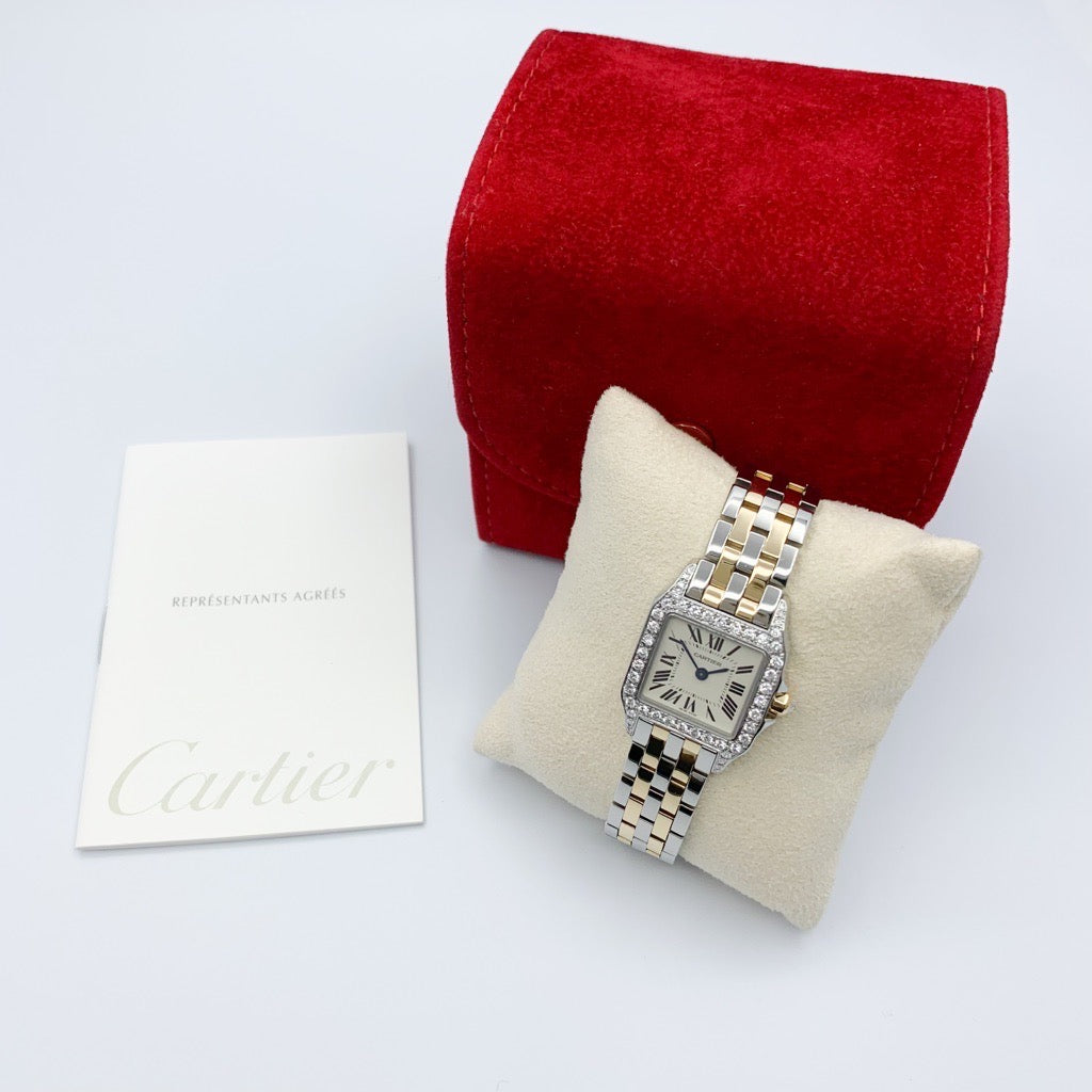 Santos de Cartier SM Two-tone Diamond 