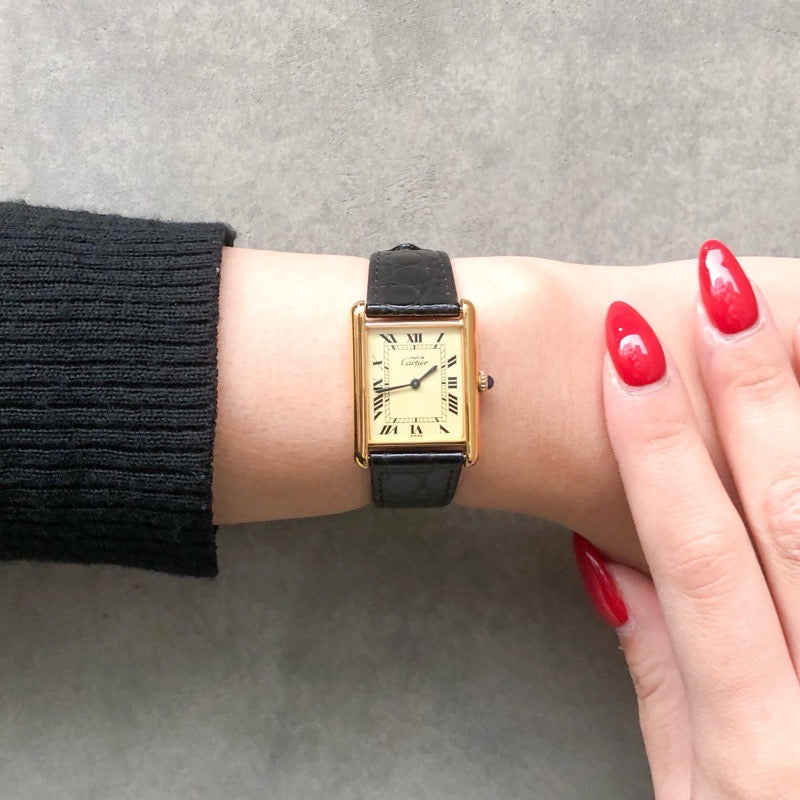 マストタンク LM 手巻き ベージュローマン文字盤 ゴールド