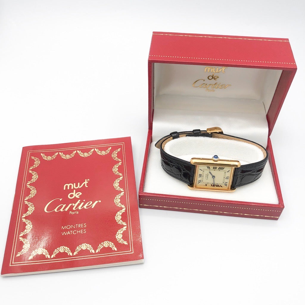 マストタンク LM 手巻き ベージュローマン文字盤 ゴールド