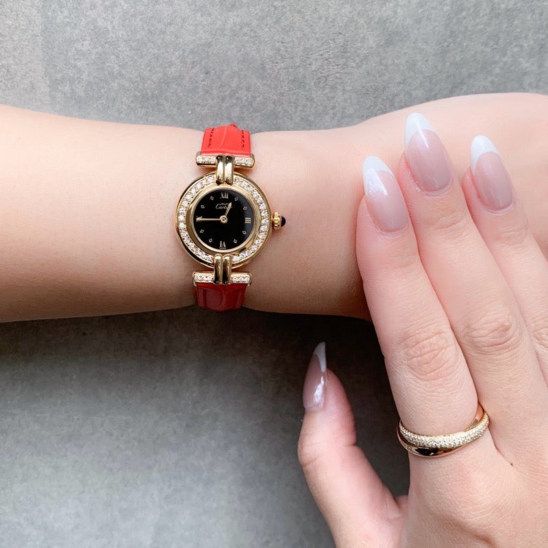 Must Corise Diamond Black Roman Dial Gold Diamond 
