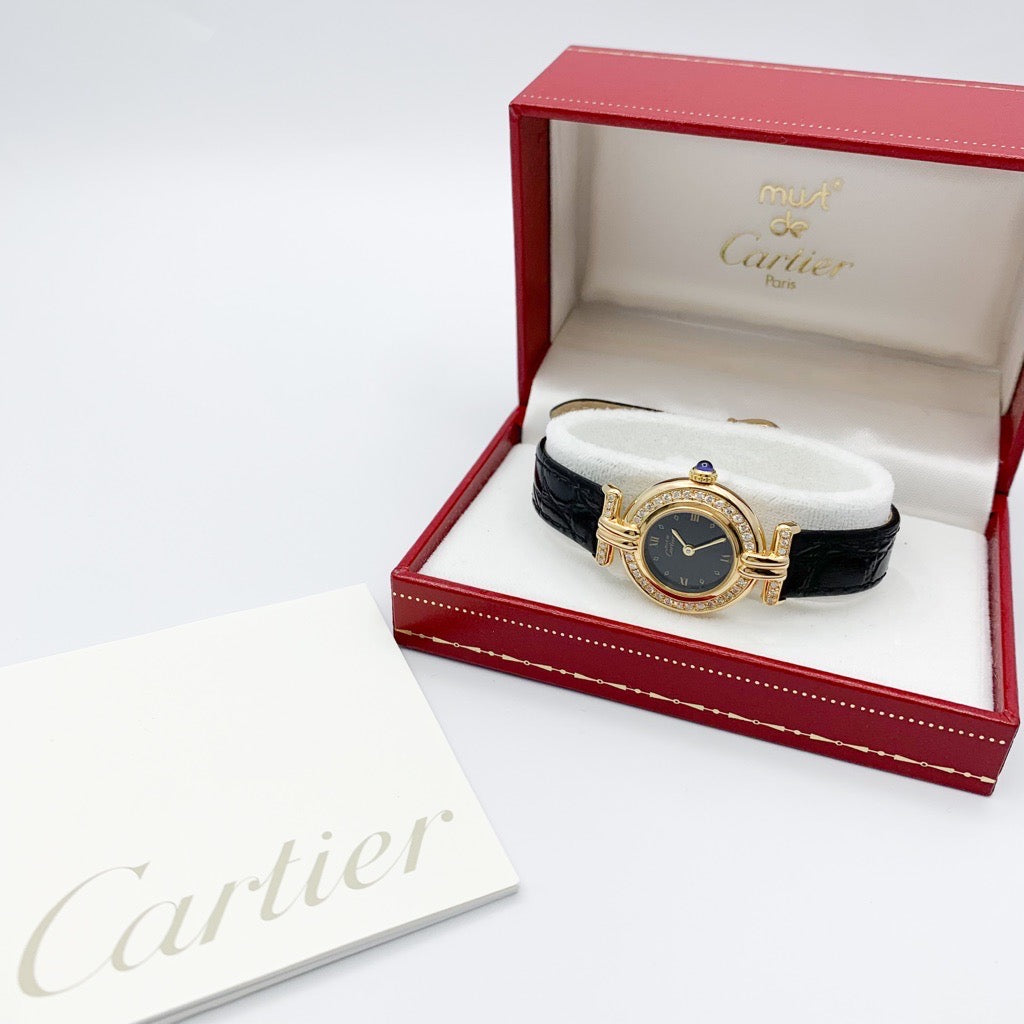 Must Corise Diamond Black Roman Dial Gold Diamond 