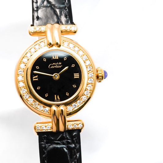 Must Corise Diamond Black Roman Dial Gold Diamond 