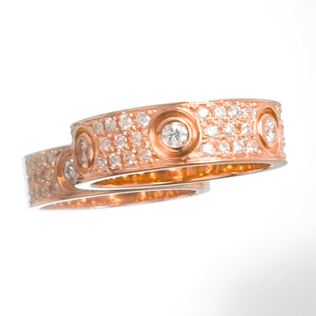 Love Ring Size 11 PG Full Pavé &amp; 6P Bis Diamond 