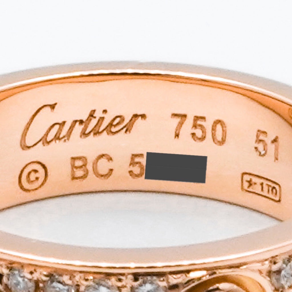 Love Ring Size 11 PG Full Pavé &amp; 6P Bis Diamond 