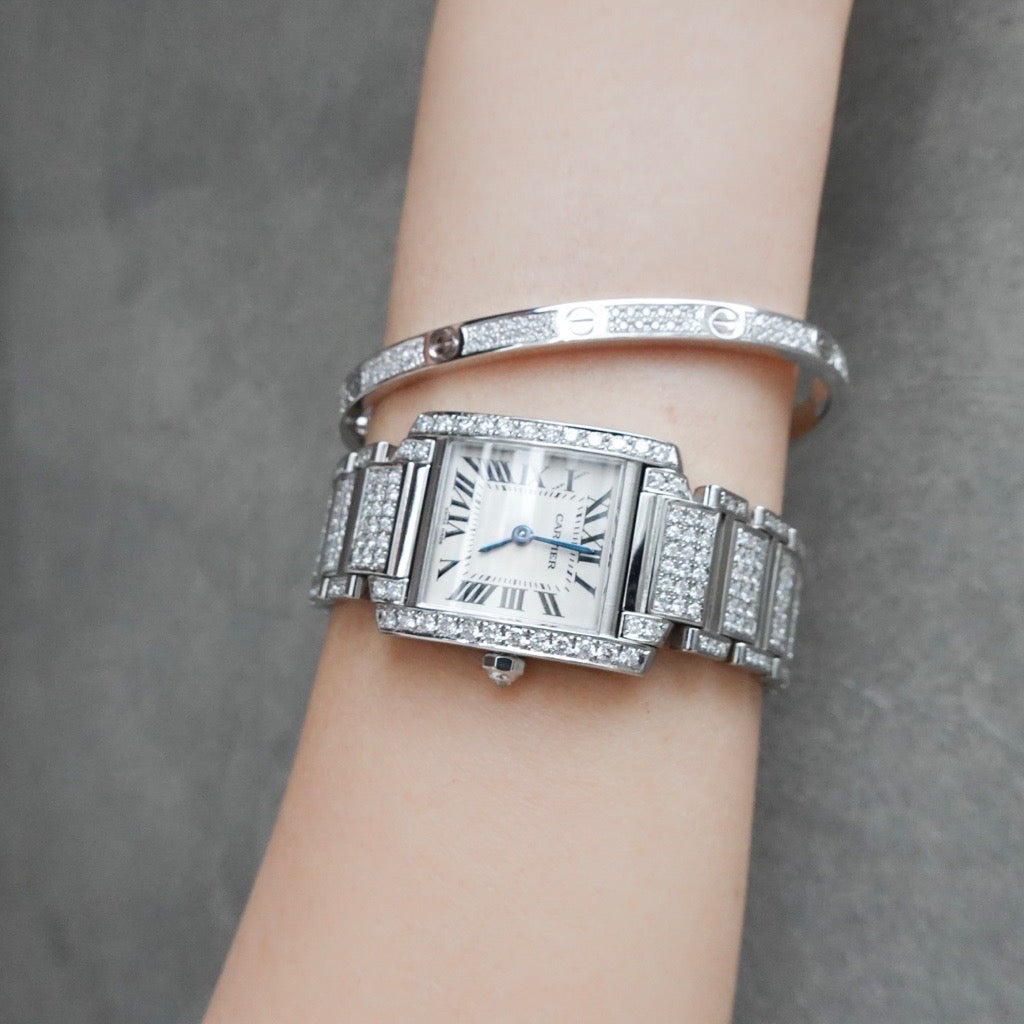 Tank Francaise SM Bezel &amp; Bracelet Full Diamond 