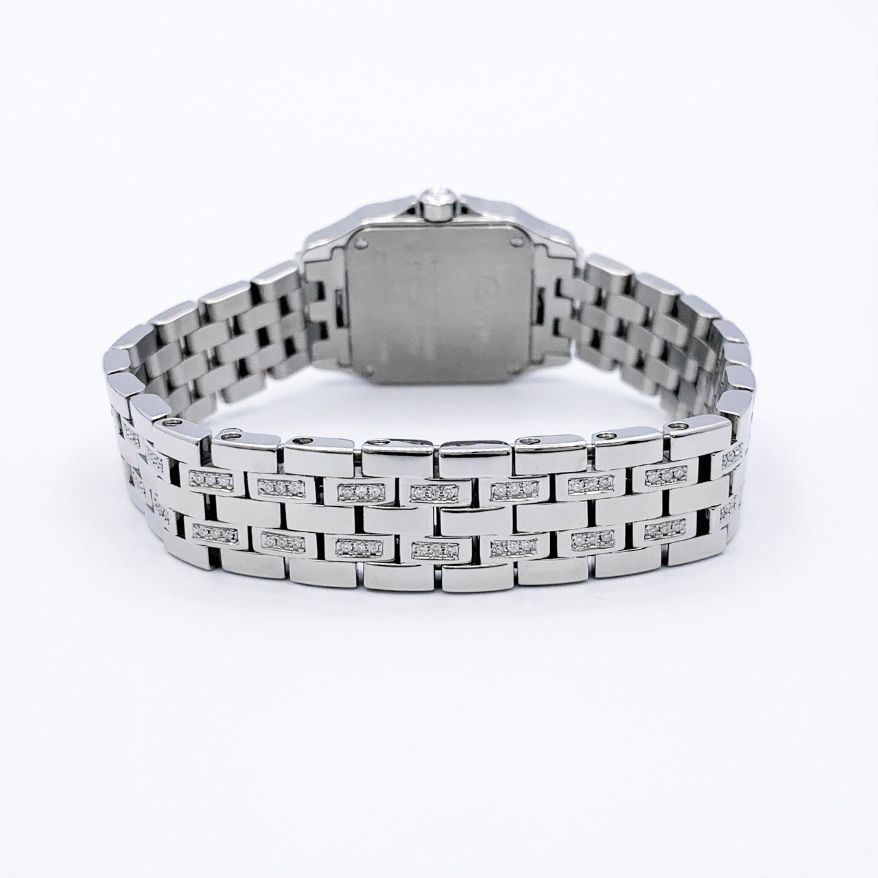 Santos de Cartier SM SS Bezel &amp; Bracelet 2 Row Diamonds 