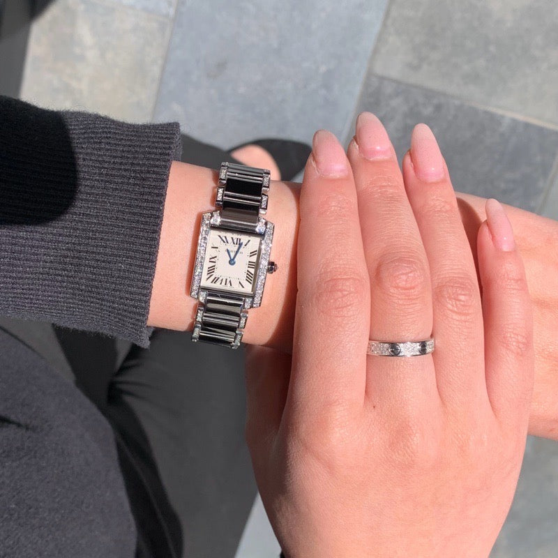 Tank Francaise SM Bezel &amp; Bracelet Side Diamond