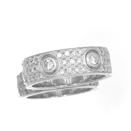 Love Ring Size 7 WG Full Pavé &amp; 6P Screw Diamond 
