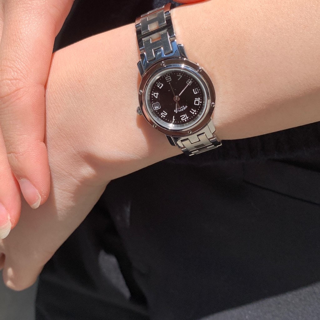 Clipper SS Date Black Dial Bracelet