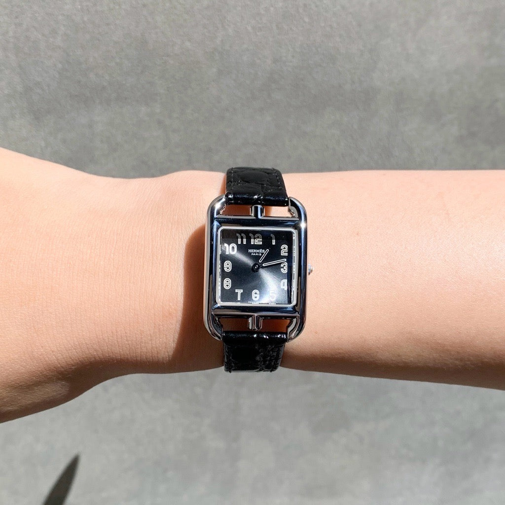 Cape Cod Black Dial SS Leather 