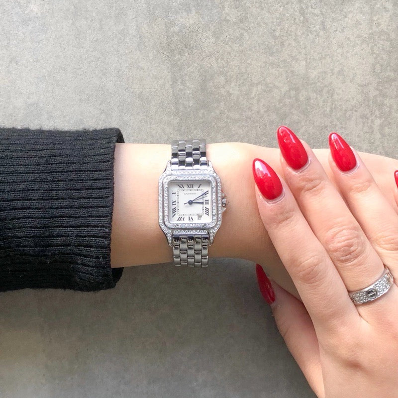 Panthere MM SS Date 3 Hands Double Diamond 