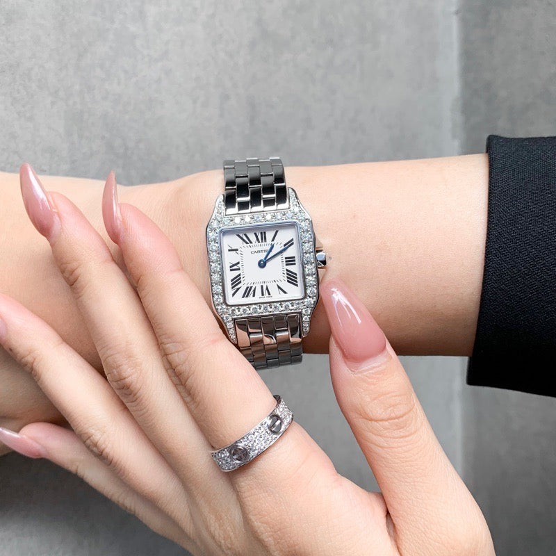 Santos de Cartier LM SS Diamond 