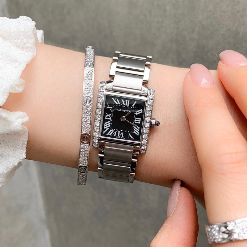 Tank Francaise SM Black Dial Diamond 