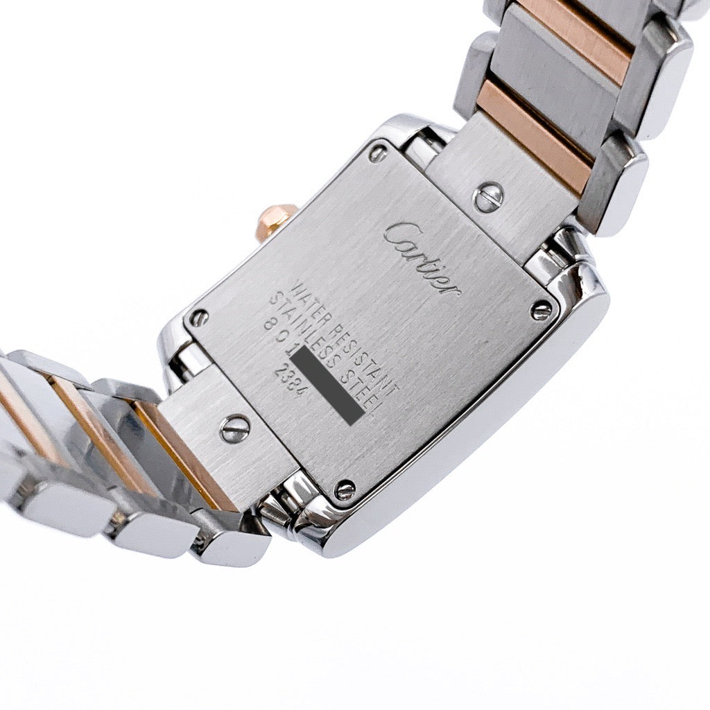 Tank Francaise SM Pink shell dial combination K18PG x SS diamond