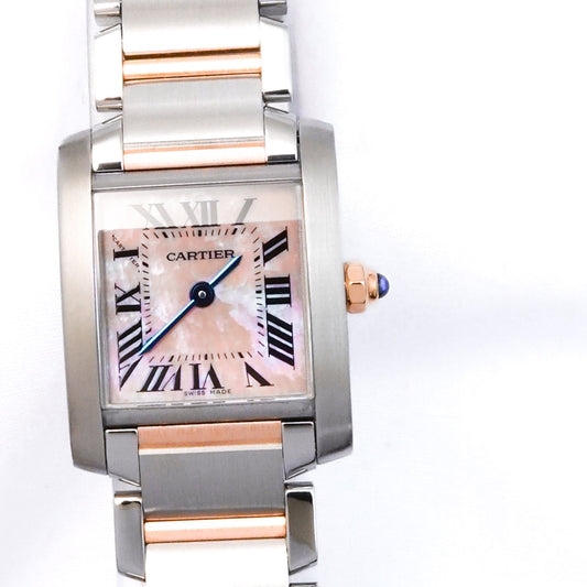 Tank Francaise SM Pink Shell Dial Combination K18PG x SS 