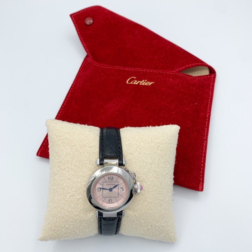 ミス パシャ SS ピンク文字盤 レザー