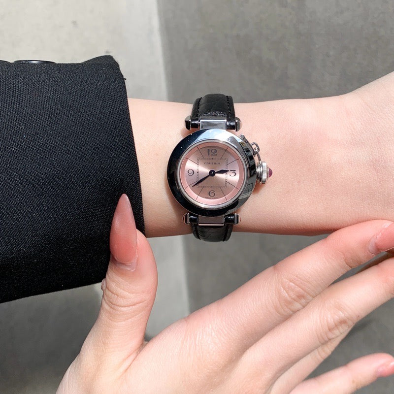 ミス パシャ SS ピンク文字盤 レザー