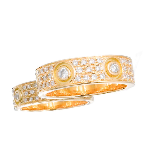 Love Ring Size 12 YG Full Pavé &amp; 6P Bis Diamond 