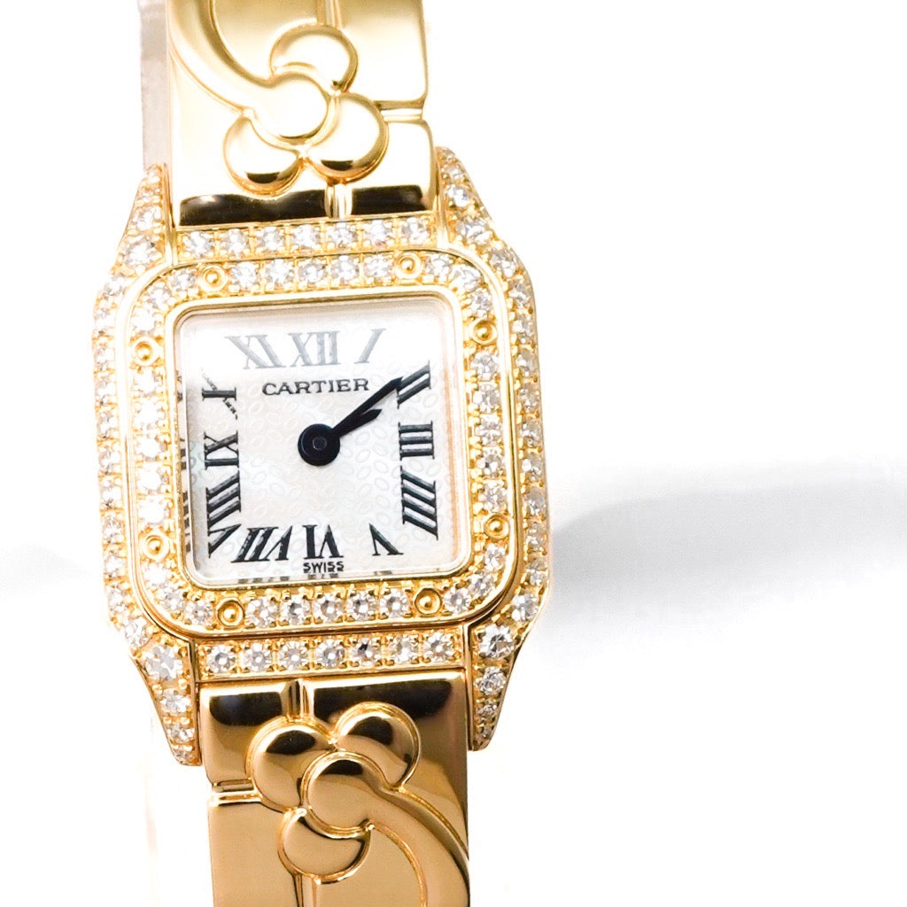Panther Mini Nativa K18 YG Shell Dial Genuine Diamond 