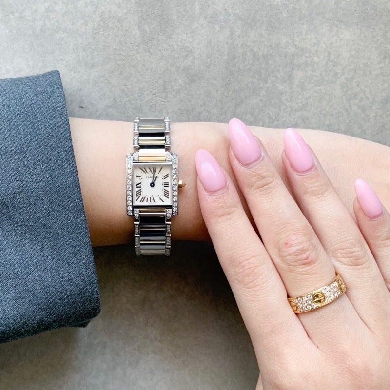 Tank Francaise SM combination bezel &amp; bracelet side diamond 