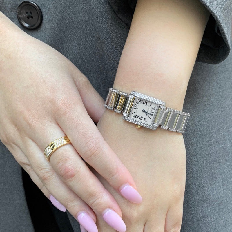 Tank Francaise SM combination bezel &amp; bracelet side diamond 