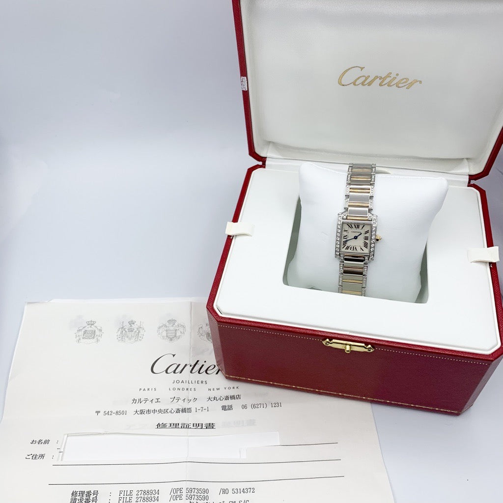 Tank Francaise SM combination bezel &amp; bracelet side diamond 