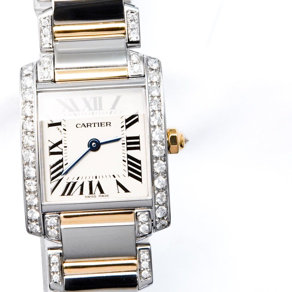 Tank Francaise SM combination bezel &amp; bracelet side diamond 