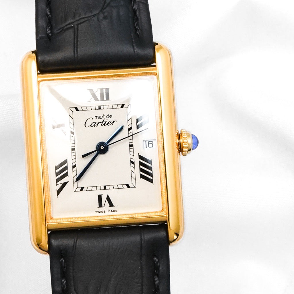 Mast Tank Roman White Dial XL Date 3 Hands Gold
