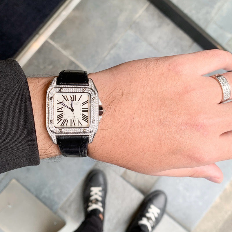 Santos 100 MM Bezel Full Diamond