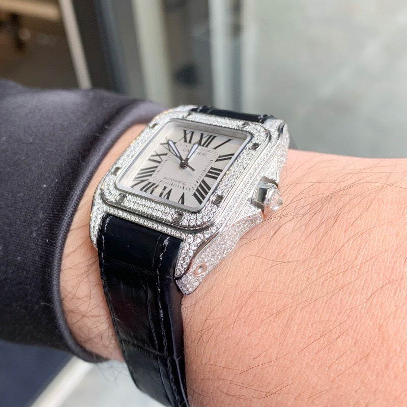 Santos 100 MM Bezel Full Diamond