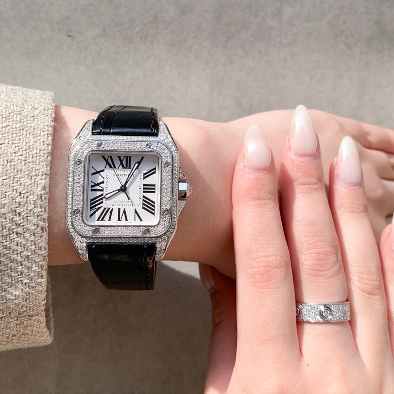 Santos 100 MM Bezel Full Diamond