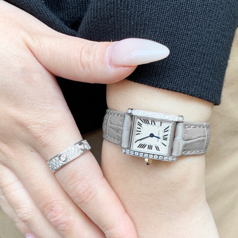 Tank Francaise SM combination diamond leather 