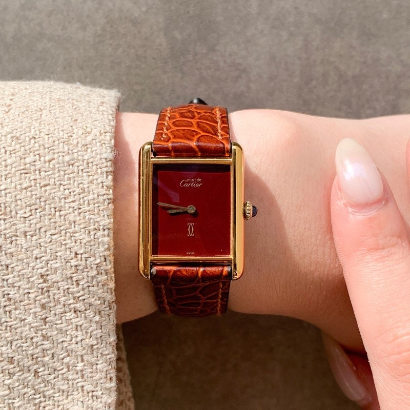 Mast Tank LM Manual Winding Wine Red Dial Gold
