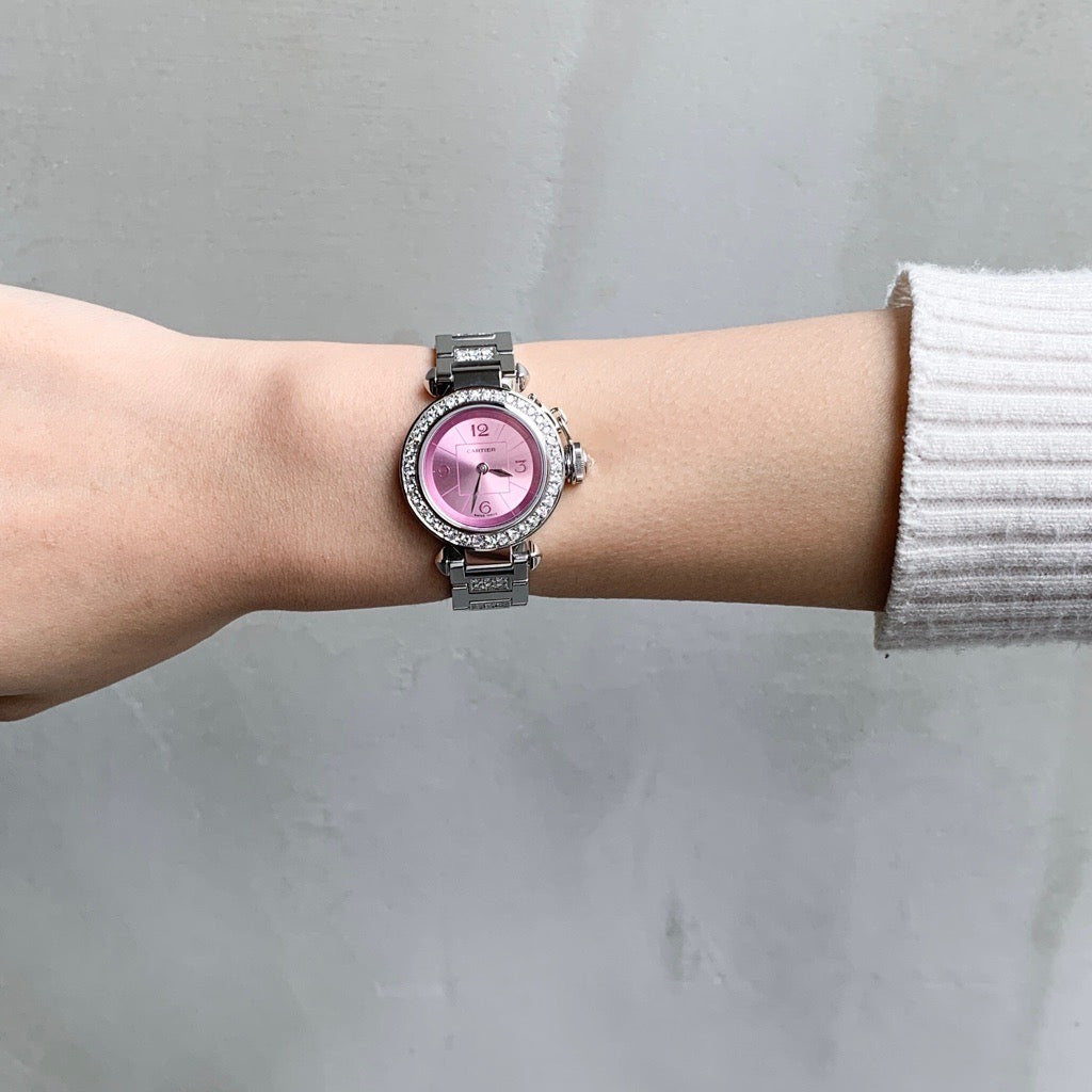 Miss Pasha SS Lavender Dial Breath Half Diamond