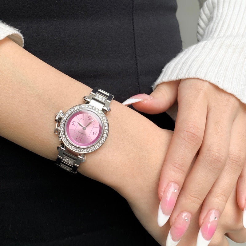 Miss Pasha SS Lavender Dial Breath Half Diamond