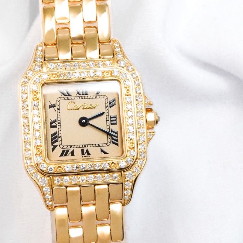 Panther SM K18YG Logo 3D Dial Genuine Double Diamond 