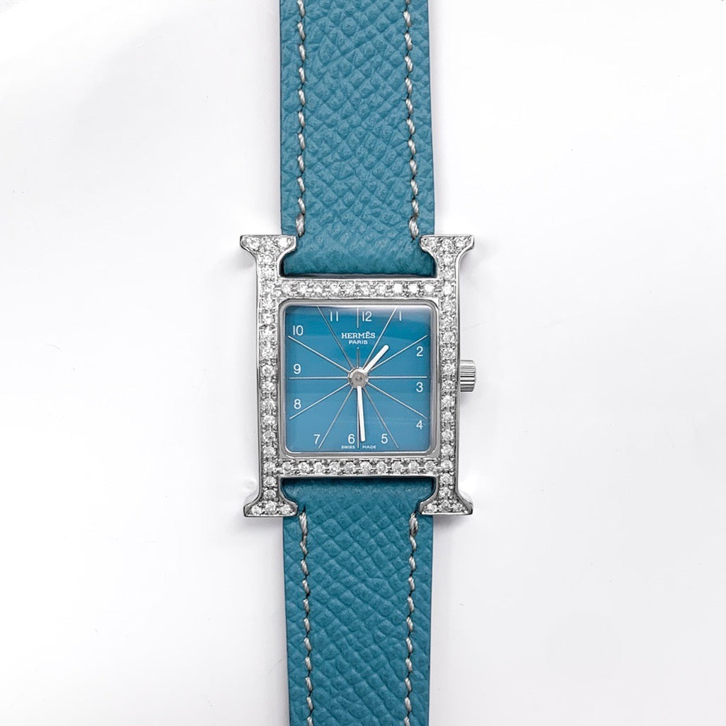 【仕上済】エルメス Hウォッチ SS ブルージーン文字盤 シルバー ダイヤ SS SS レディース 腕時計 HERMES 時計 Hウォッチ SS ブルージーン文字盤 シルバー ダイヤ – LE MIRAIS Collection