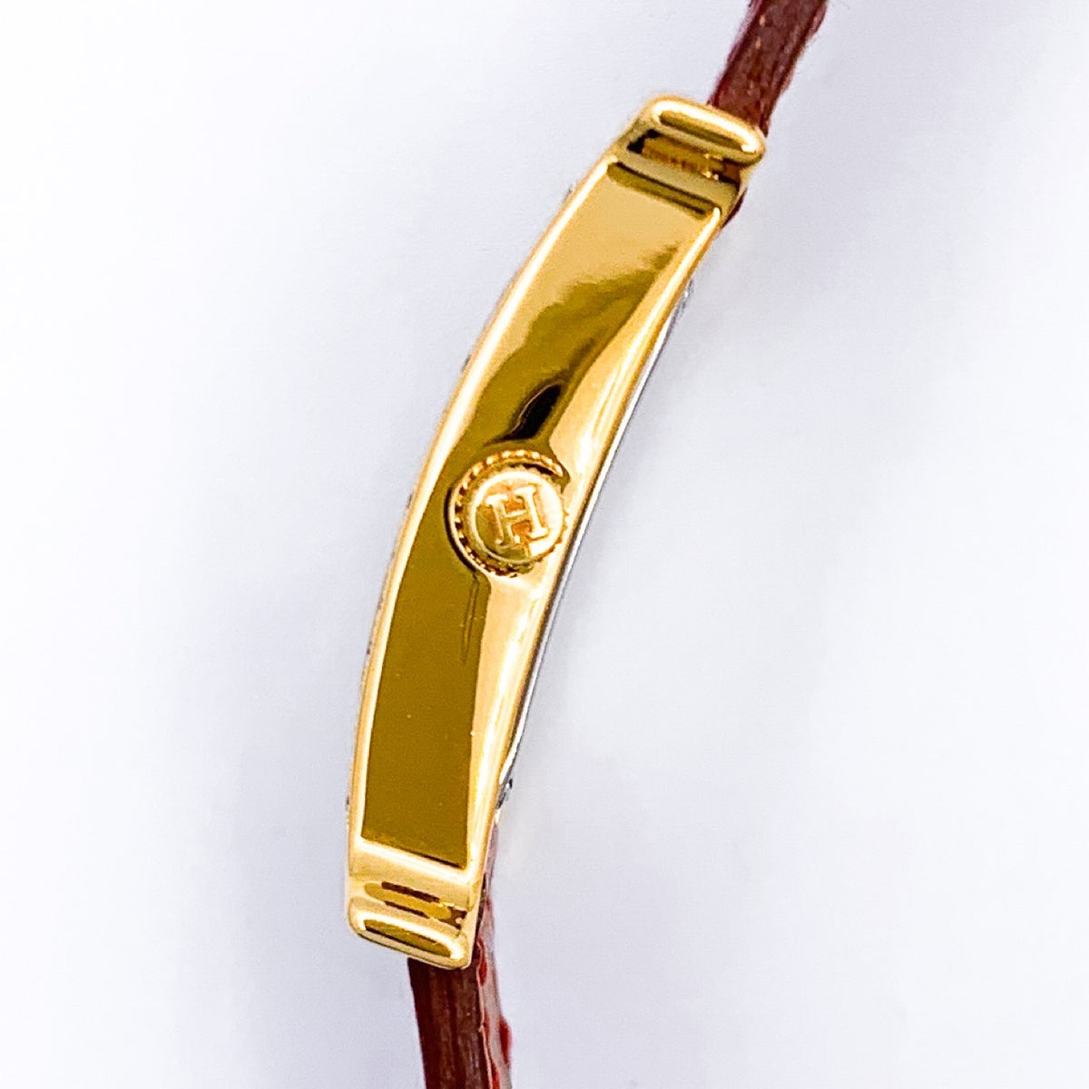 H Watch, red dial, gold, diamonds