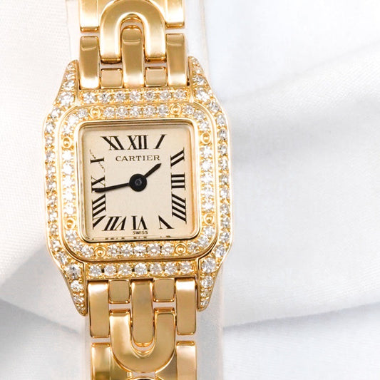 パンテール ミニ K18YG アールデコ 純正2重ダイヤ