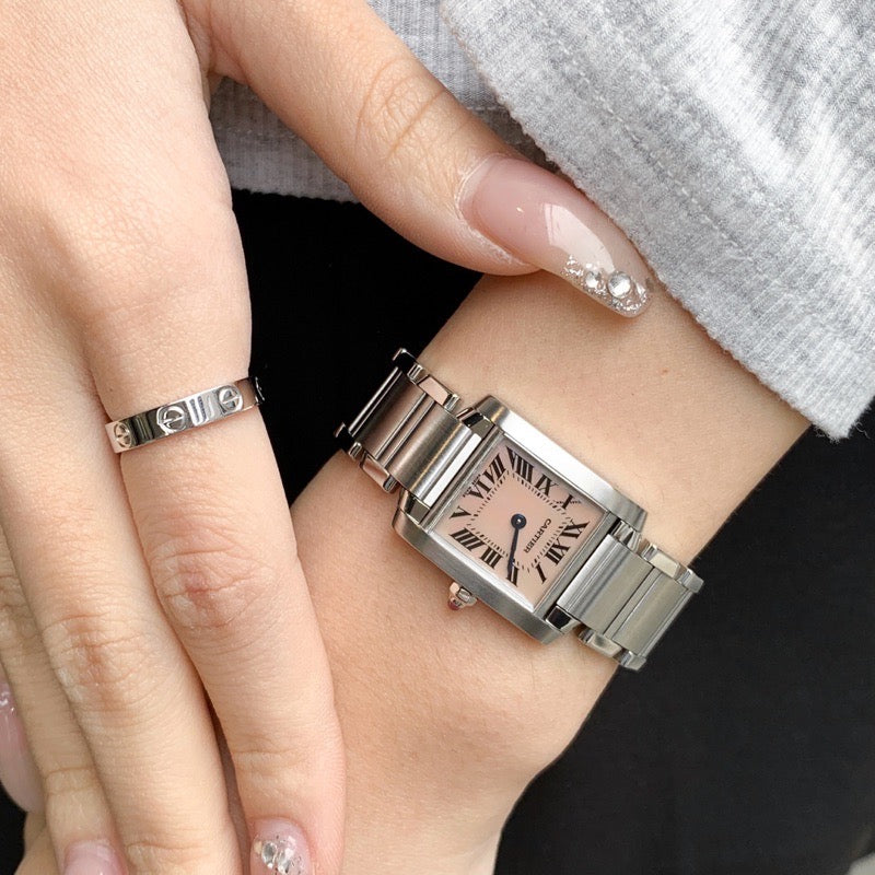 タンクフランセーズ SM SS ピンクシェル文字盤