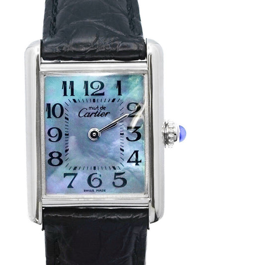 マストタンク MM ブルーシェルアラビア文字盤 シルバー