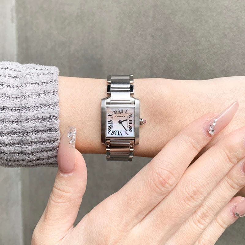 タンクフランセーズ SM SS ピンクシェル文字盤