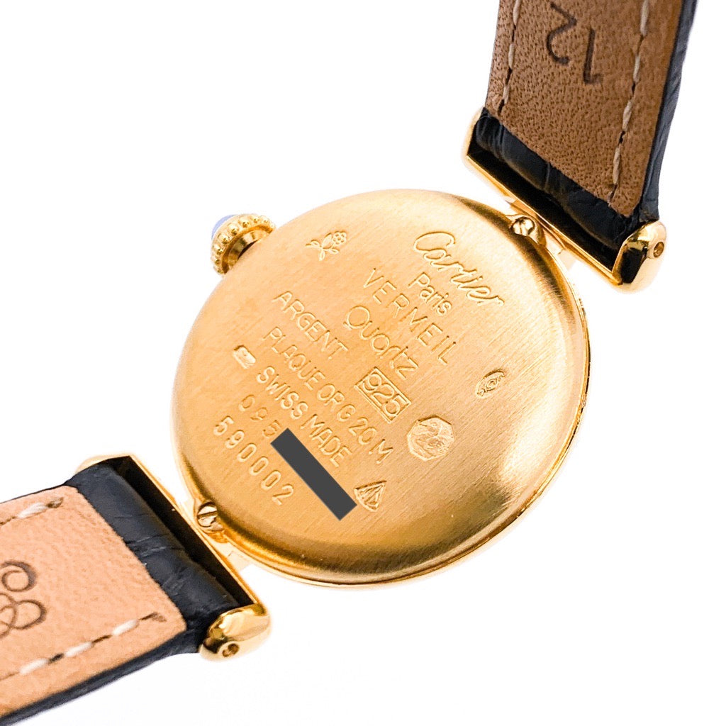 Must de Cartier 灰色罗马数字表盘 金色