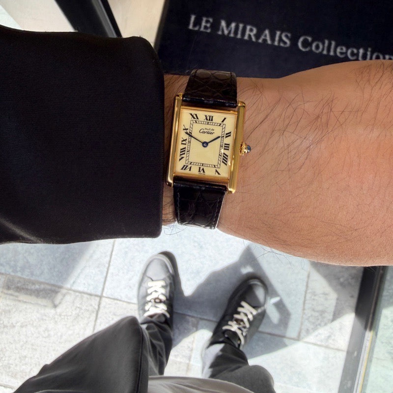 最終値下げ！美品　Cartier 腕時計 マストタンクLM ゴールド文字盤 マストタンク LM ベージュローマン文字盤 ゴールド – LE MIRAIS Collection