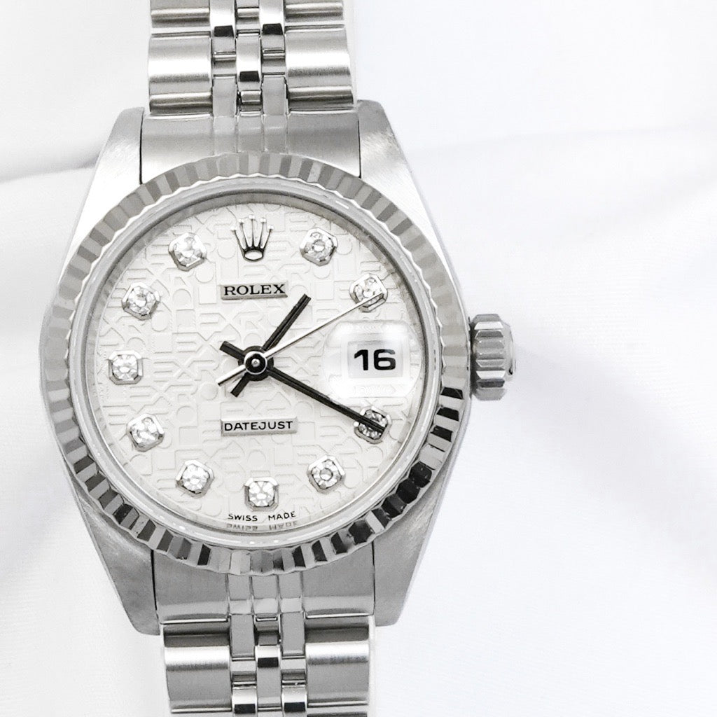 デイトジャスト 10P 新ダイヤ 彫りコンピューター文字盤 シルバー　79174G