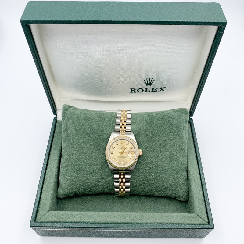 デイトジャスト 10P新ダイヤ シャンパン文字盤 コンビ 69173G