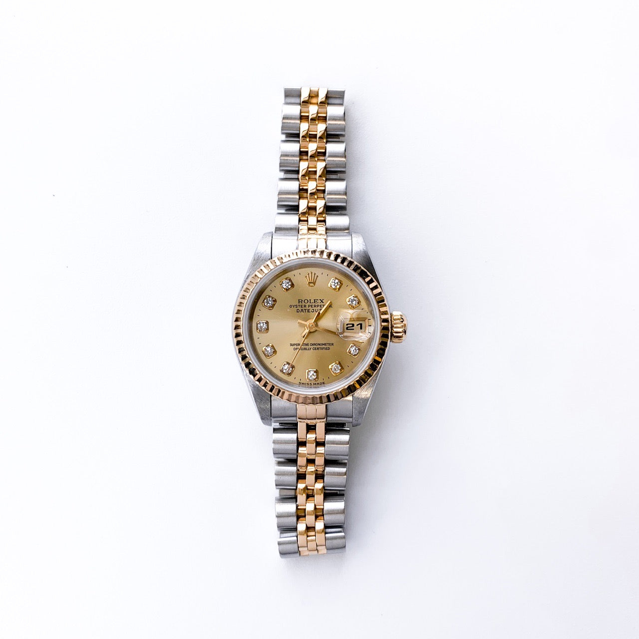 デイトジャスト 10P新ダイヤ シャンパン文字盤 コンビ 69173G